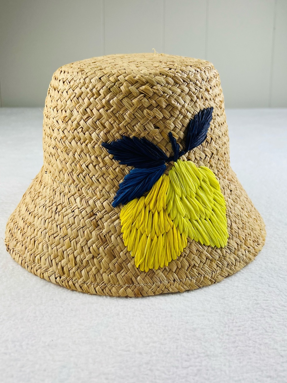 Kate Spade Raffia Lemon Bucket Hat Straw Sun Hat Resortcore